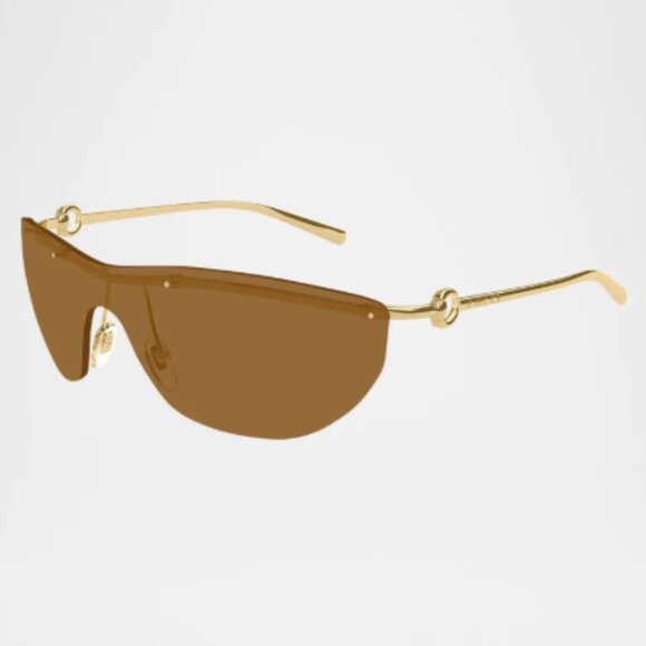 NEW GUCCI SUNGLASSES, GOLD SHIELD EYEWEAR GUCCI GG1700S 004 - Picture 1 of 4